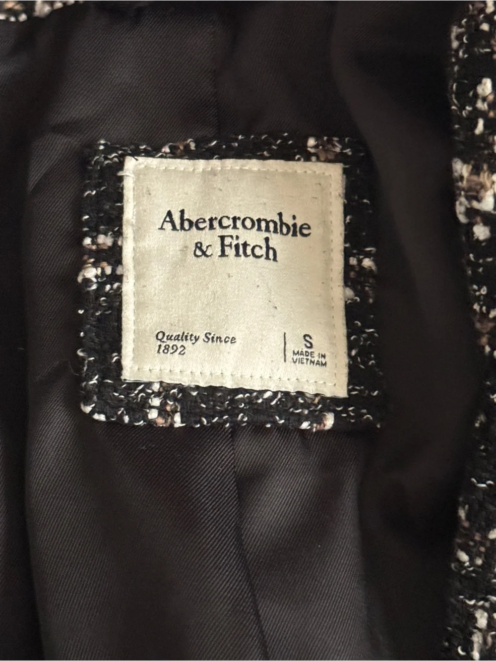 Abercrombie & Fitch Black and White Tweed Mini Skirt